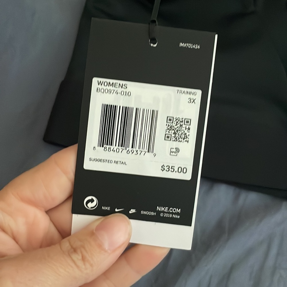 NWT NIKE INDY PLUS SIZE SPORTS BRA 1X Black White Nike Logo - Picture 5 of 7